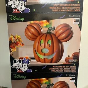 Disney Costco Mickey Pumpkin Light Up Music Jack O Lantern Halloween ‘24 IN HAND